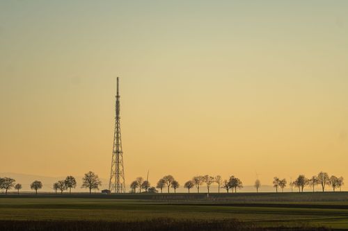 Rheinsender bei Wolfsheim im Abendlicht